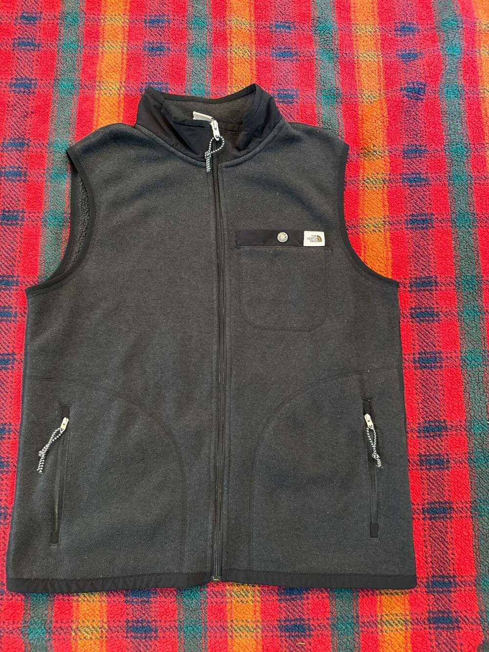 The North Face Gordon Lyons Full Zip Fleece Vest Mens Medium Gray